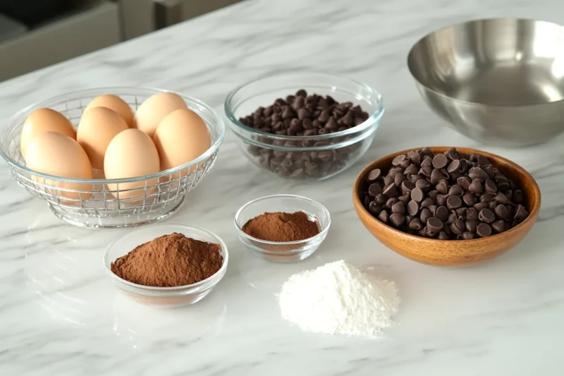 What is chocolate cake mix made of?