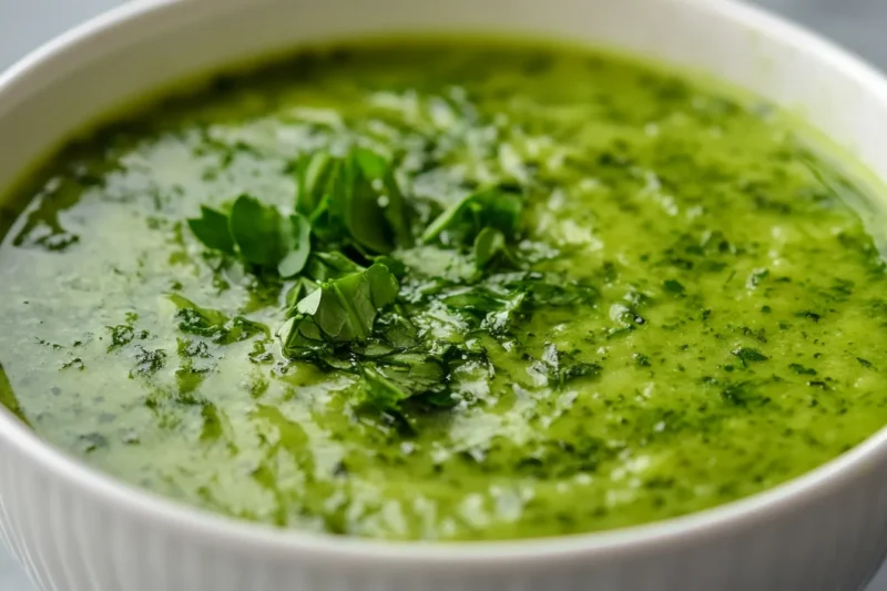 What is green soup made of