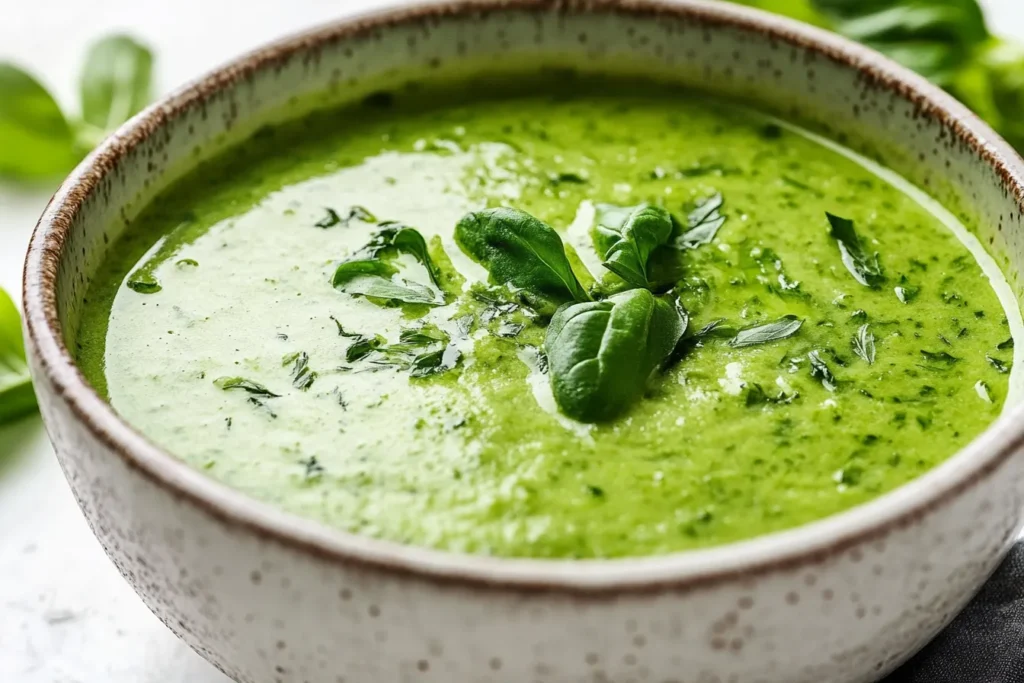 What is green soup made of