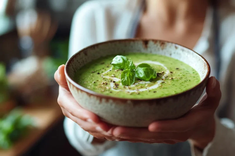 What is green soup made of