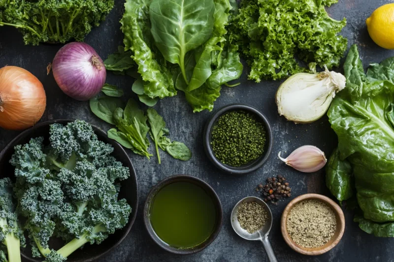 What is green soup made of