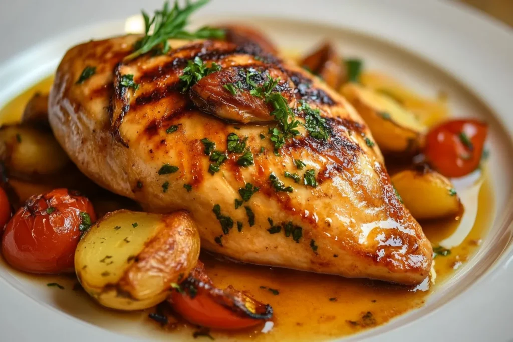 How do you eat chicken breast with bone