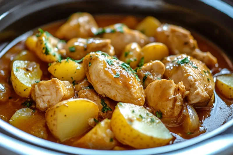 Is it okay to cook raw chicken and potatoes together