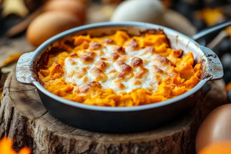 Why add eggs to sweet potato casserole