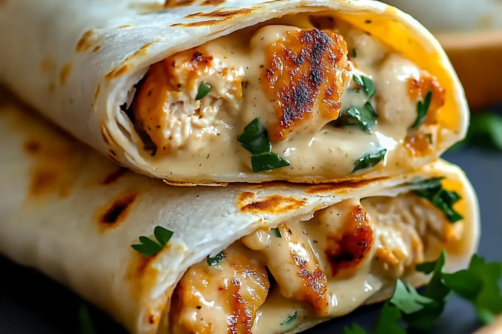 How many calories in a cheesy chicken wrap
