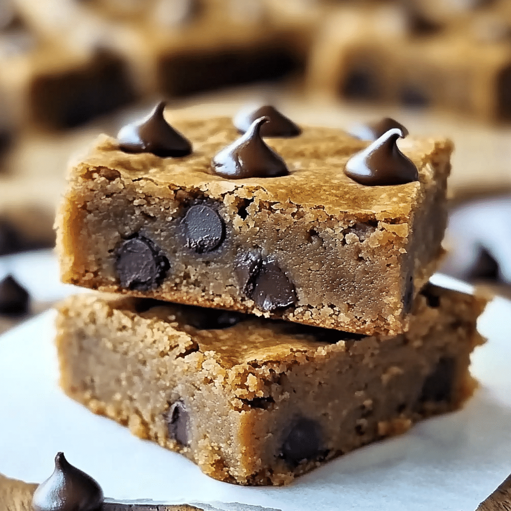 Healthy Peanut Butter Greek Yogurt Breakfast Blondies