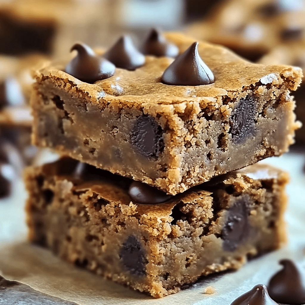 Healthy Peanut Butter Greek Yogurt Breakfast Blondies